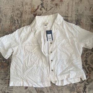 Cream Linen Short sleeve button up from Target: LARGE